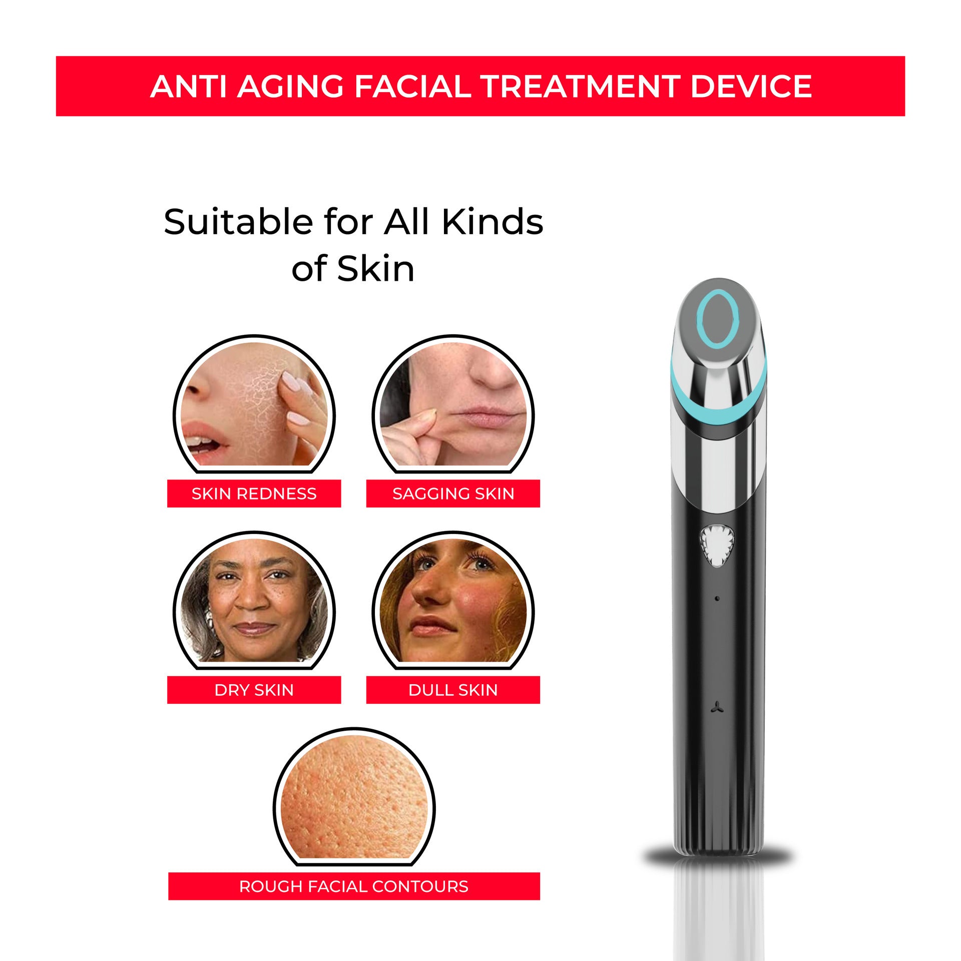 Beauty Instrument Pore Convergence EMS Skin Rejuvenation Micro Current - KKAM STORES