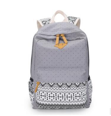 Canvas Print Ms. Backpack Travel Casual Backpack Female Laptop Bag Student Bag - KKAM STORES