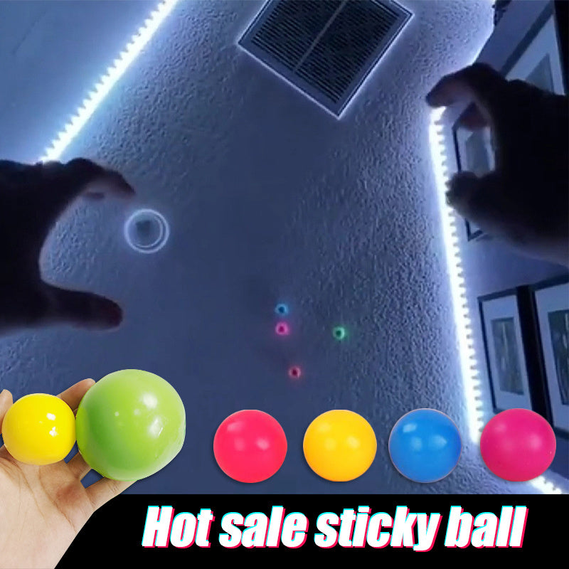 Stick Wall Ball Stress Relief Toys Sticky Squash Ball - KKAM STORES