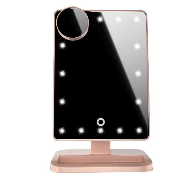 Touch Screen Makeup Mirror With 20 LED Light Bluetooth Music Speaker 10X Magnifying Mirrors Lights - KKAM STORES