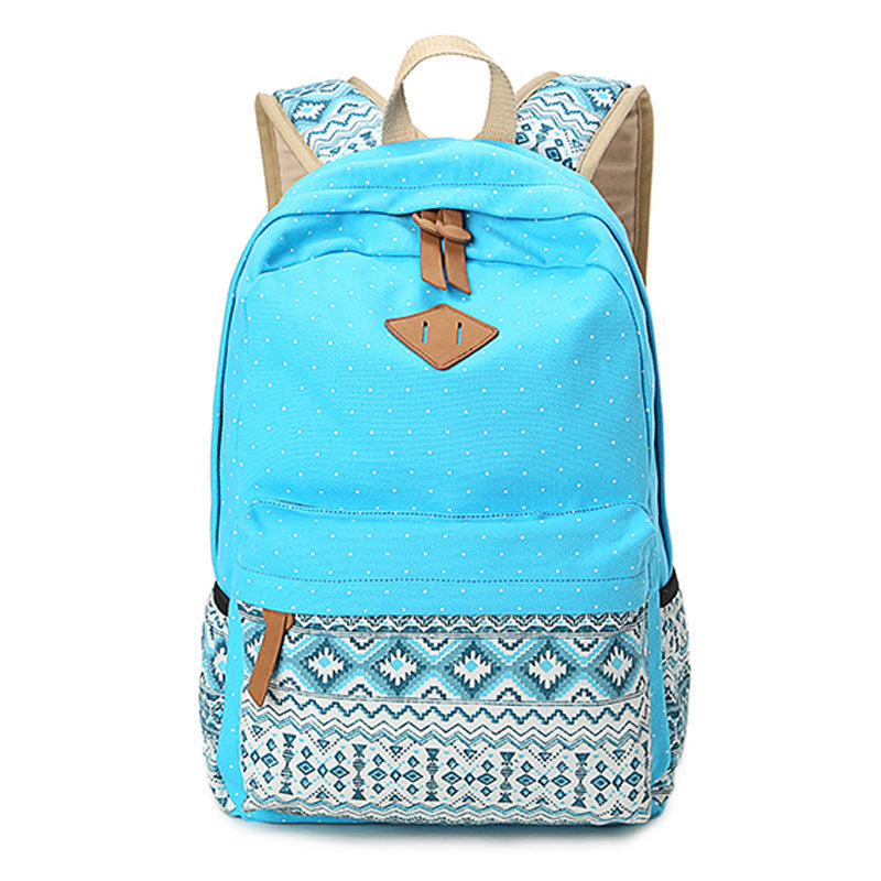 Canvas Print Ms. Backpack Travel Casual Backpack Female Laptop Bag Student Bag - KKAM STORES