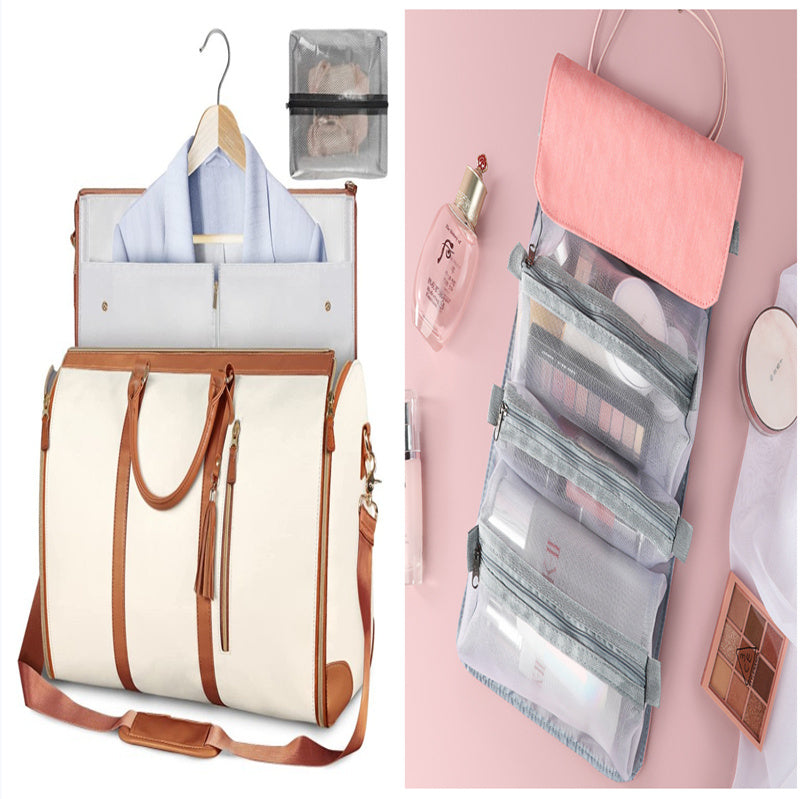 Large Capacity Travel Duffle Bag Women's Handbag Folding Suit Bag Waterproof Clothes Totes - KKAM STORES