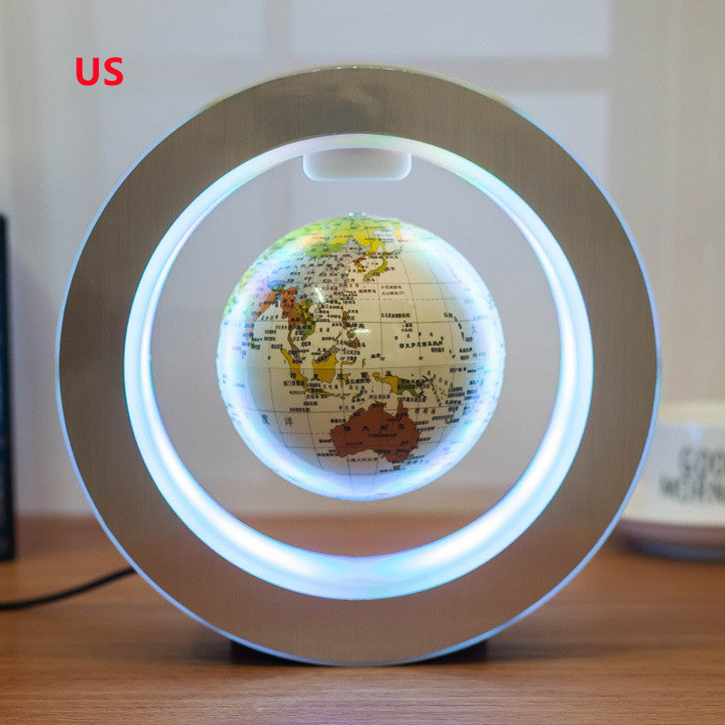 Round LED World Map Floating Globe Magnetic Levitation Light Anti Gravity Magic - KKAM STORES