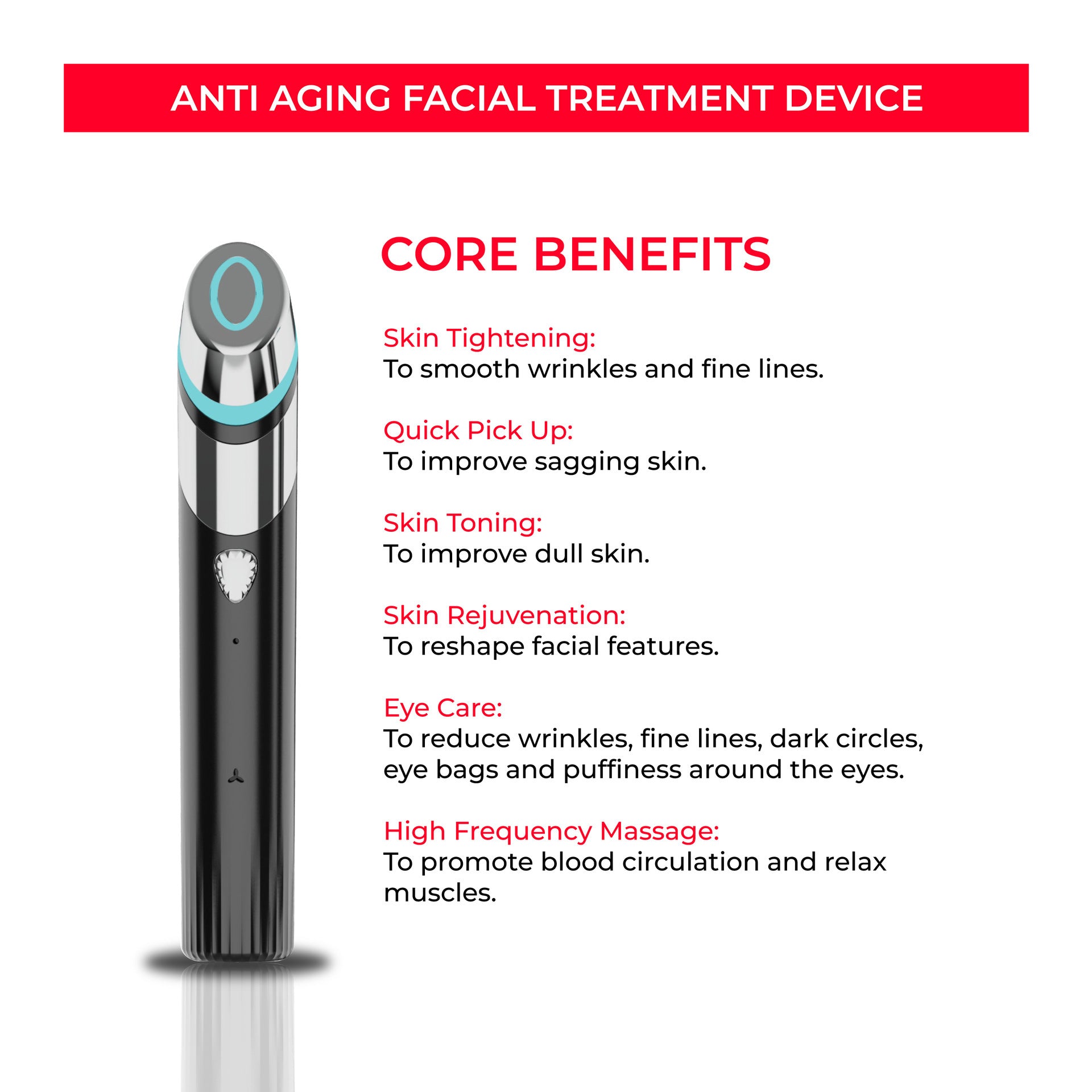 Beauty Instrument Pore Convergence EMS Skin Rejuvenation Micro Current - KKAM STORES