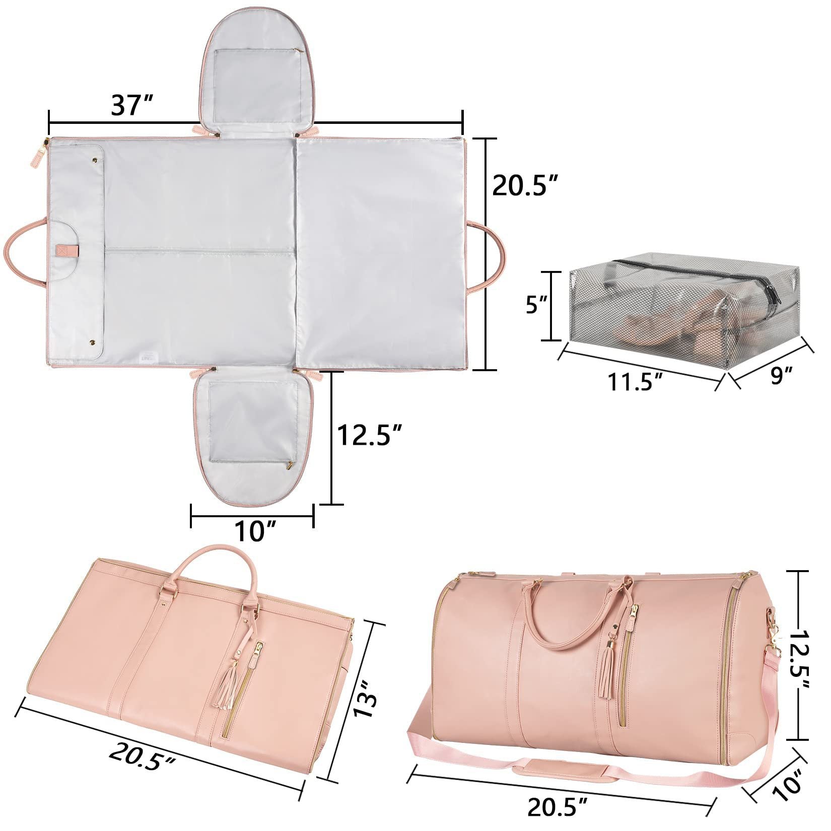 Large Capacity Travel Duffle Bag Women's Handbag Folding Suit Bag Waterproof Clothes Totes - KKAM STORES