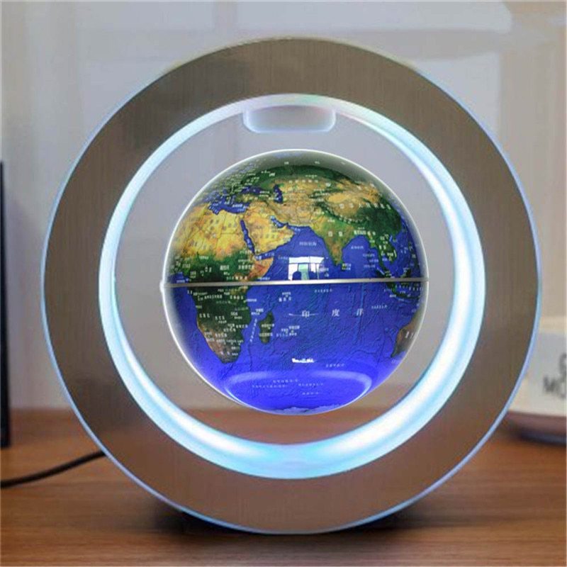 Round LED World Map Floating Globe Magnetic Levitation Light Anti Gravity Magic - KKAM STORES