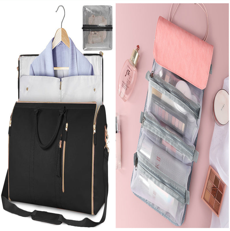 Large Capacity Travel Duffle Bag Women's Handbag Folding Suit Bag Waterproof Clothes Totes - KKAM STORES