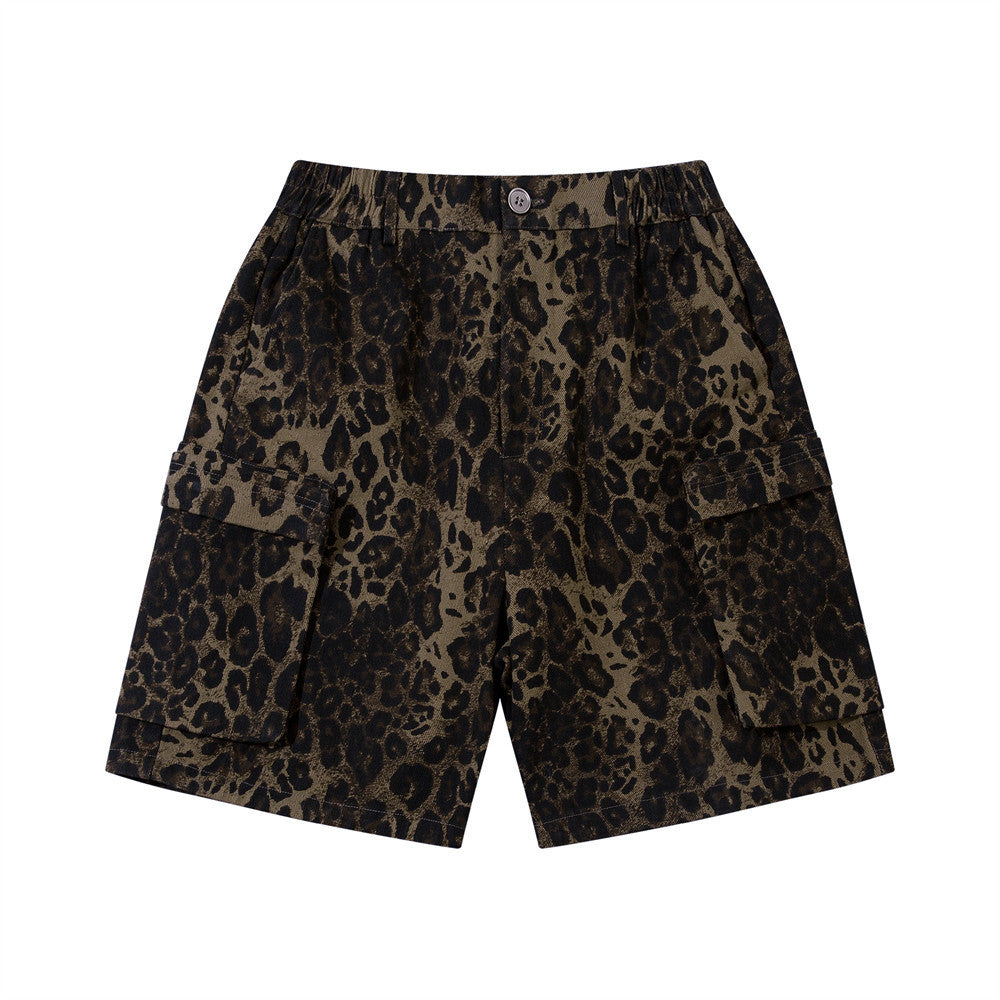 Leopard Camouflage Workwear Shorts Men