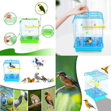 Metal Bird Cage for Canaries, Budgies & Finches