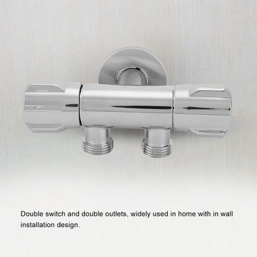 Copper Double Switch Outlet Angle Valve Toilet Bidet Shower Faucet Bathroom Accessories G1/2