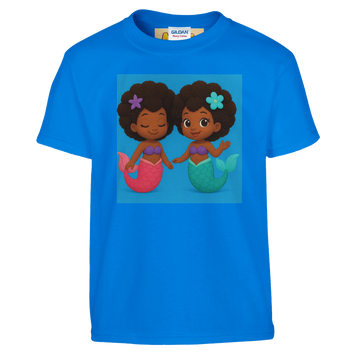 Afro Mermaid Kids T-Shirt by Mini mooDz