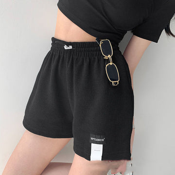 Street Spice Girl Lettered Sports Shorts Women''s High Waist Drawstring