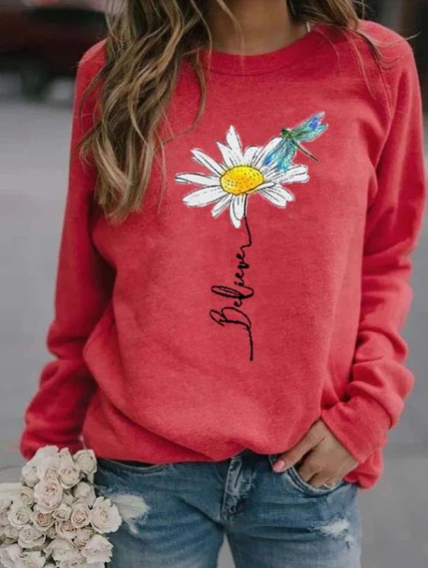 Floral print long sleeve jumper