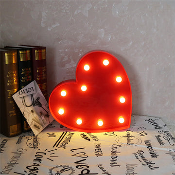 Romantic Indoor Decorative Nights Lamps 3D Love Heart Marquee Letter