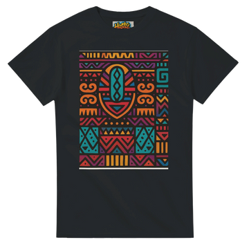 Hustle Threads Women's Tribe Print T-Shirt – Casual Heavyweight Cotton Top