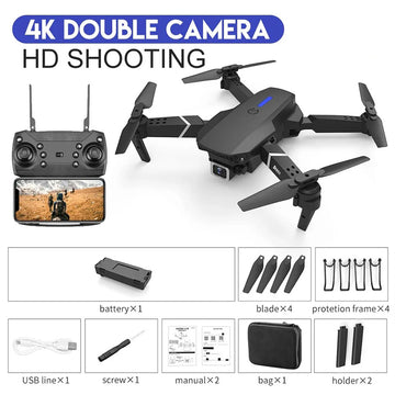 New E88 Pro WIFI FPV Drone Wide Angle HD 4K 1080P Camera Height Hold RC Foldable Quadcopter Dron Helicopter Toys Gift