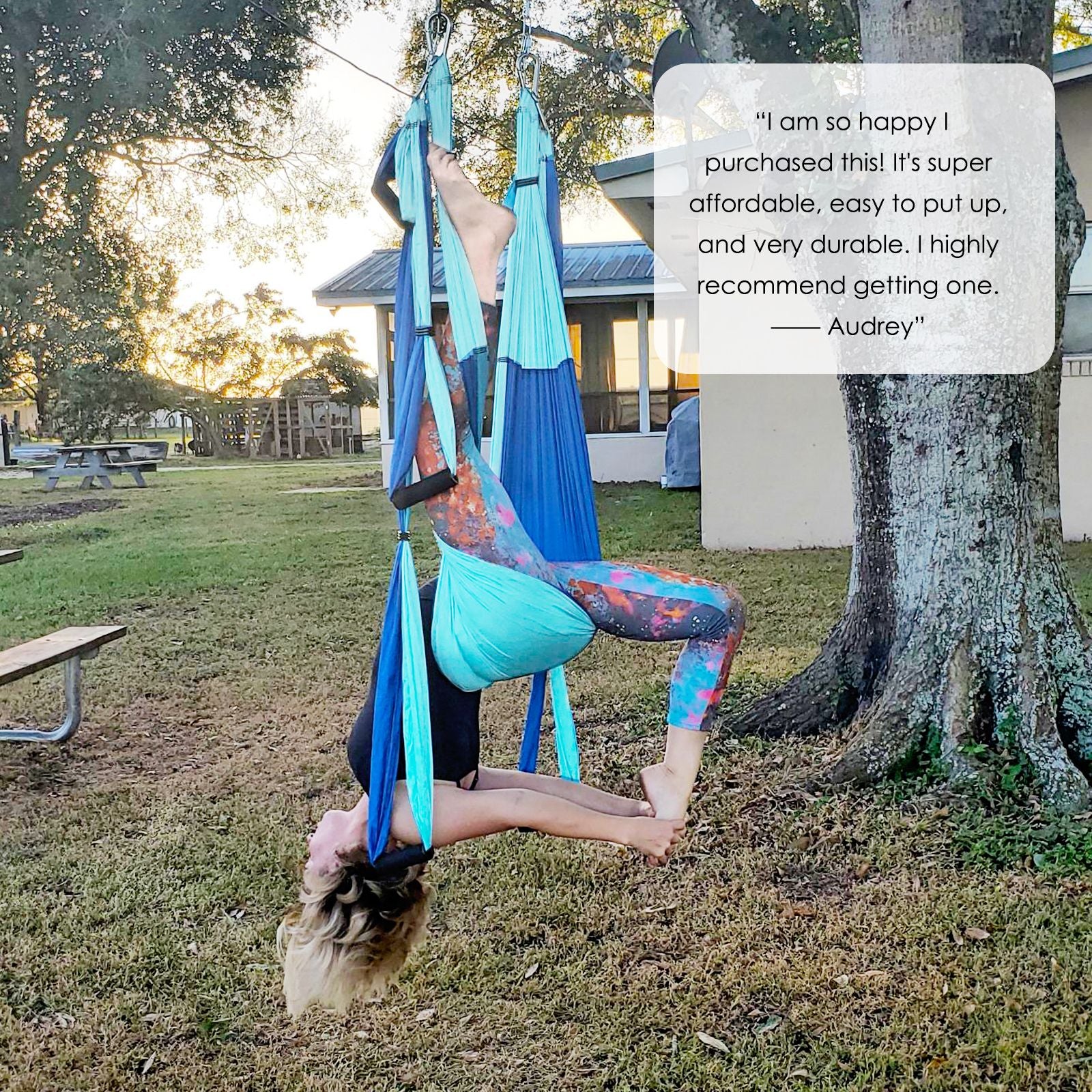 Aerial Yoga Swing with Three Different Lengths of Handle