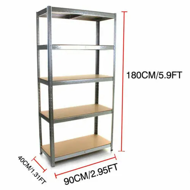 Shelving Unit for Garages and Sheds 180X90X40Cm Racking Storage Shelves Metal Shelving 5 Tier Boltless Garage Storage