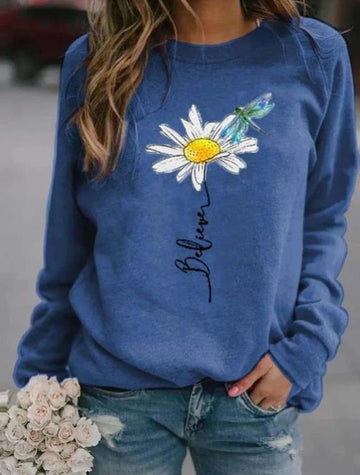 Floral print long sleeve jumper