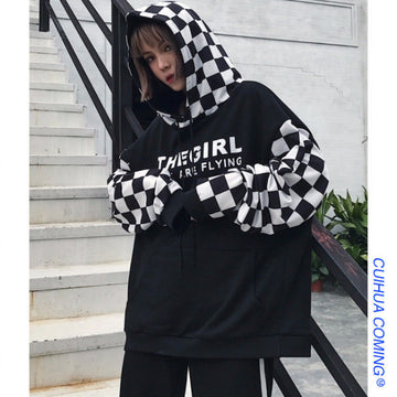 Lazy wind hooded long sleeve top