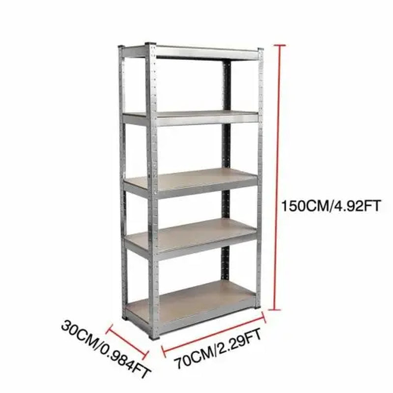 Shelving Unit for Garage Shed Storage, 5 Tier Shelf Unit, Boltless Racking Adjustable Shelf Rack Unit Free Standing Work