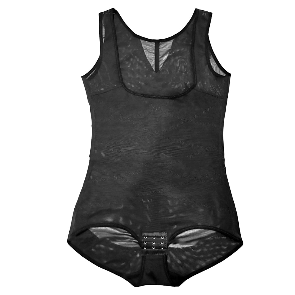 Mesh Slimming Bodysuits Waist Trainer Body Shaper Tummy Control Top for Women - Black M