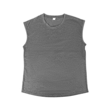 Mens Vest Tops Sleeveless Shirts T-Shirt Oversized Tee for Summer Gym Sports - Grey Size 3XL