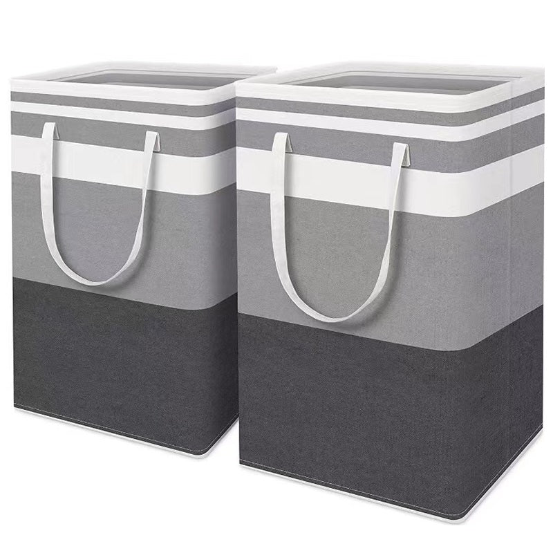 2-Pack 75L Collapsible Laundry Hampers with Reinforced Handles – Grey & Black Storage Bins