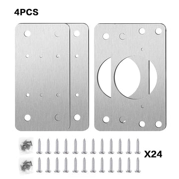 4 Pack Stainless Steel Door Hinge Repair Plates