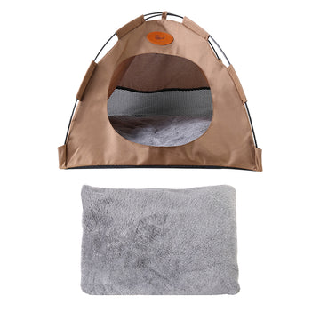 Portable Cat & Puppy Play Tent House with Cosy Bed Pad