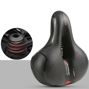 Wide Extra Comfy Bike Bicycle Gel Cruiser Comfort Sporty Soft Pad Saddle Seat - Red