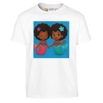 Afro Mermaid Kids T-Shirt by Mini mooDz