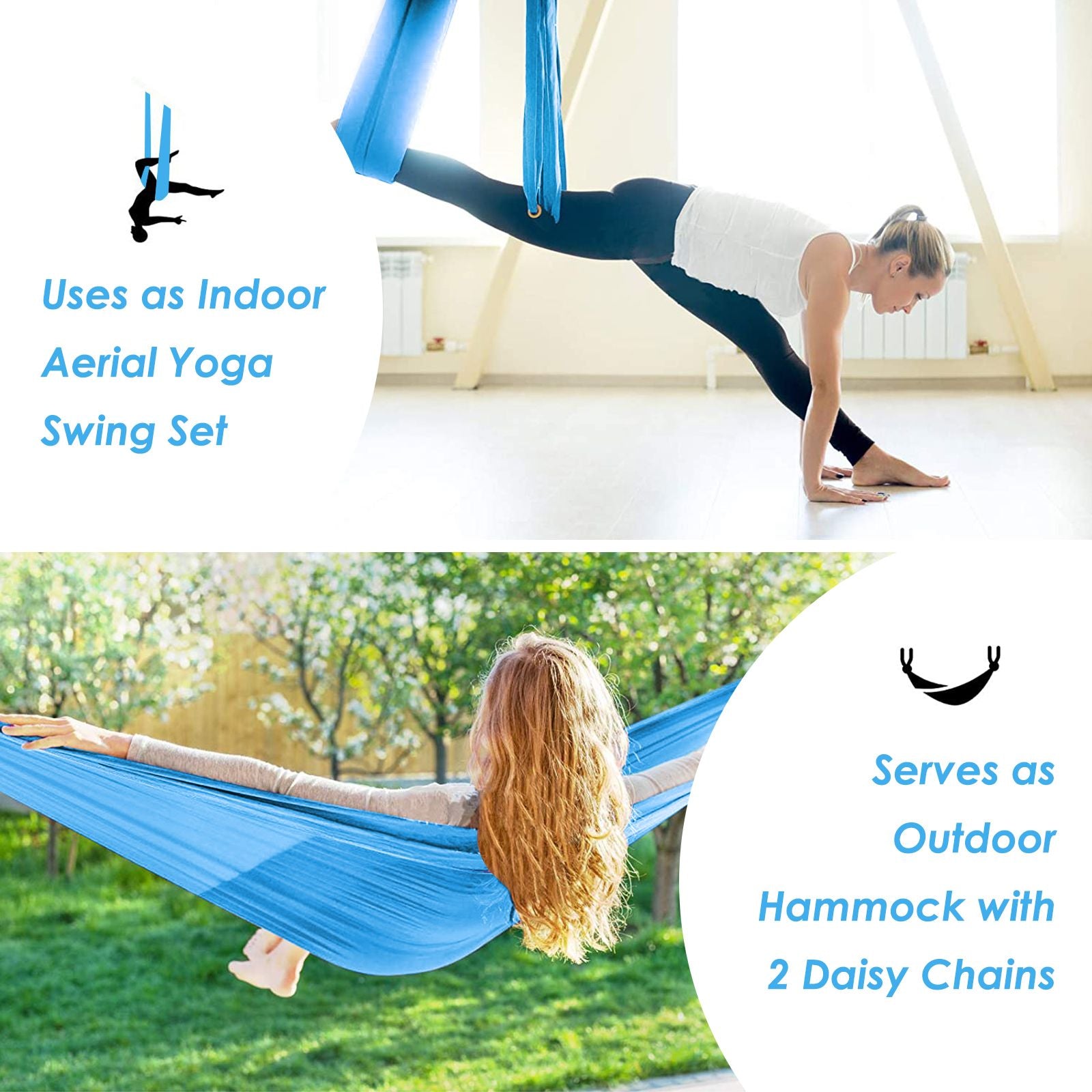 Aerial Yoga Swing with Three Different Lengths of Handle