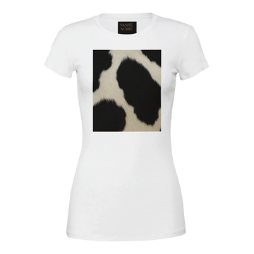 Cow Print Women’s T-Shirt – Bold Minimalism by Vante Noire