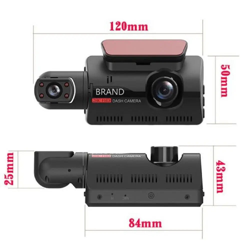 1080P Car Recorder Camera Auto Wide Angle Night Vision Dual Camera Camera HD inside Front Rear Camera Dual Lens Recorder