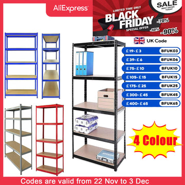 Shelving Unit for Garages and Sheds 180X90X40Cm Racking Storage Shelves Metal Shelving 5 Tier Boltless Garage Storage