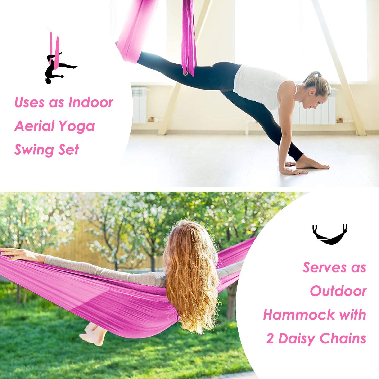 Aerial Yoga Swing with Three Different Lengths of Handle