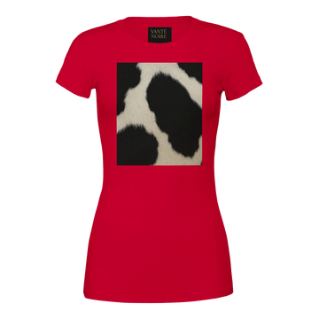 Cow Print Women’s T-Shirt – Bold Minimalism by Vante Noire