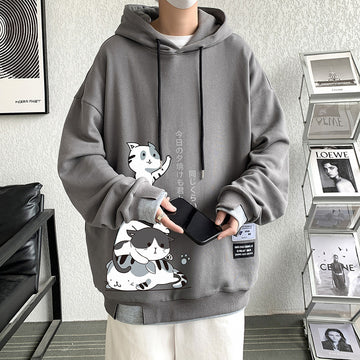 Hong Kong Style Boys Lapel Pullover Hoodie