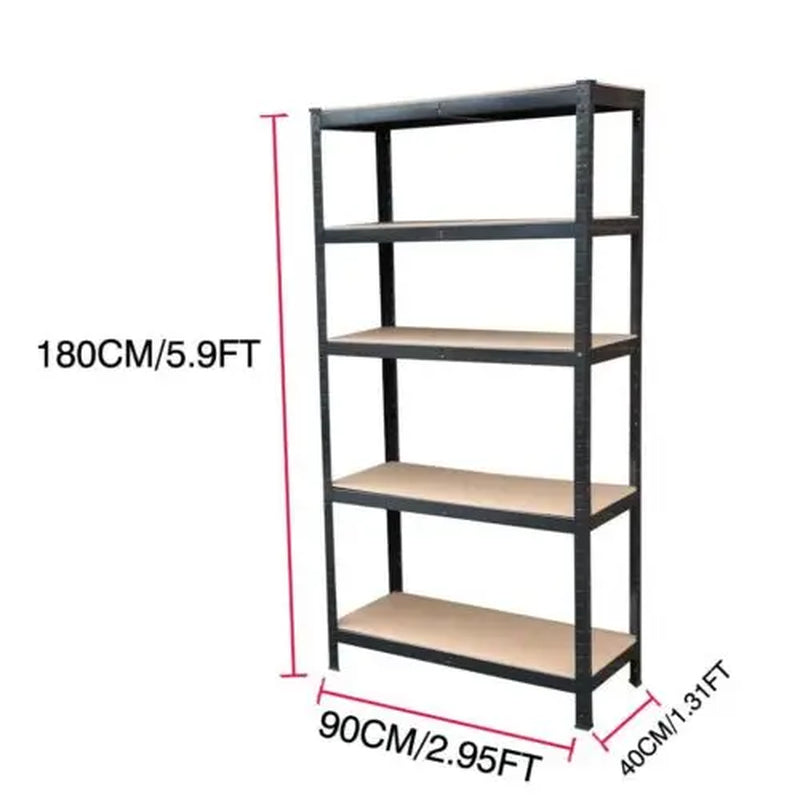 Shelving Unit for Garages and Sheds 180X90X40Cm Racking Storage Shelves Metal Shelving 5 Tier Boltless Garage Storage