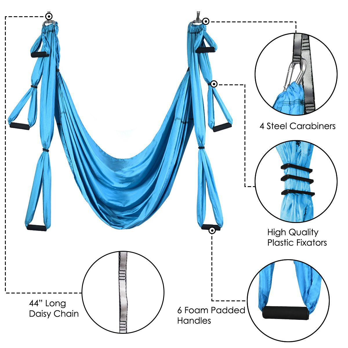 Aerial Yoga Swing with Three Different Lengths of Handle