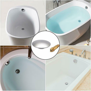 2x Chrome Pop-Up Basin Sink Waste Plug Bolts – Brass Push Button Plug for Bathroom, Bathtub, Washbasin – M8 & M16 Thread
