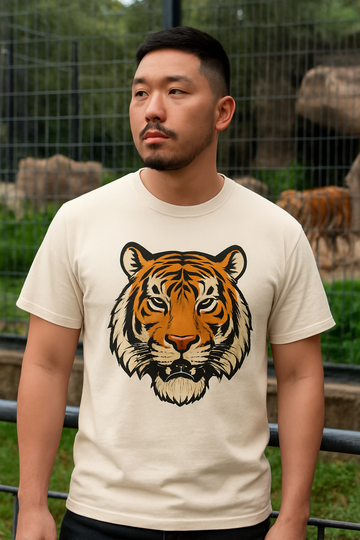 Unleash the Tiger – Hustle Treads Men’s Graphic T-Shirt